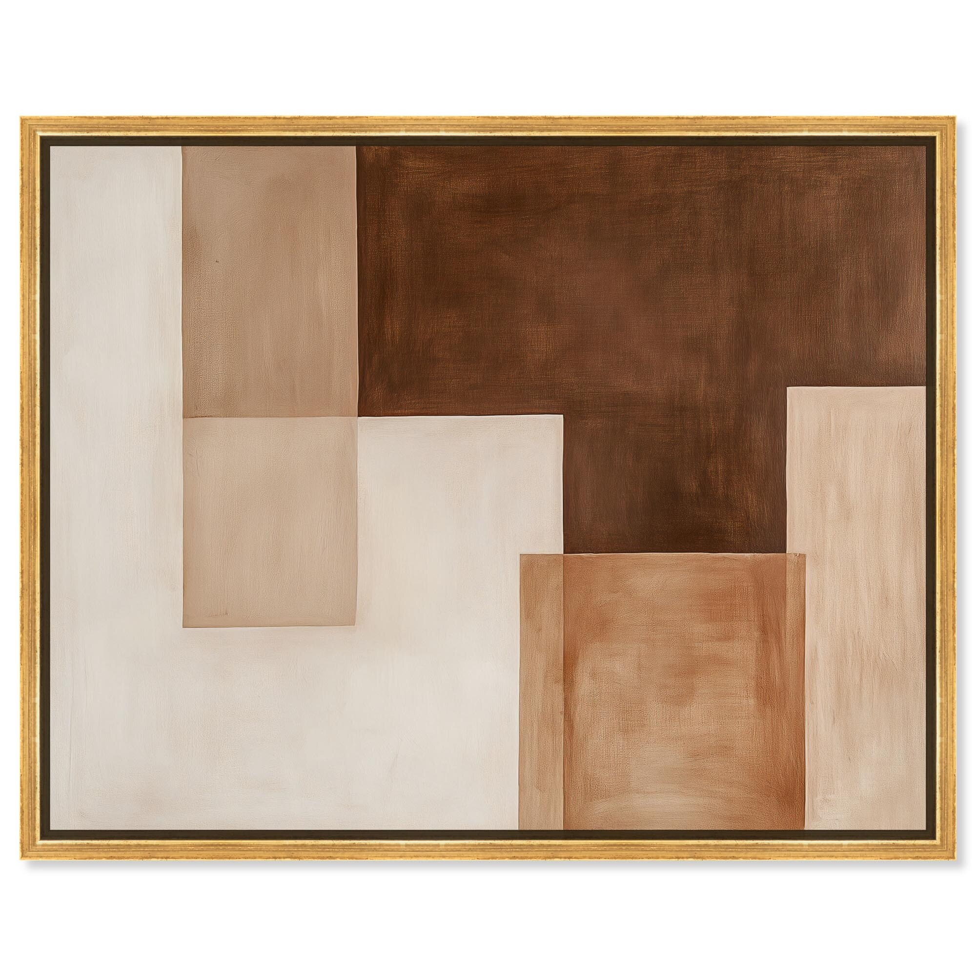 Cream and Brown Panels II Canvas by Art Remedy
