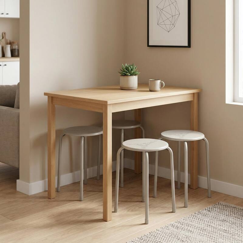 FurnitureR Metal Round Stool Set of 4/6 Stackable Backless Stools for Kitchen Home