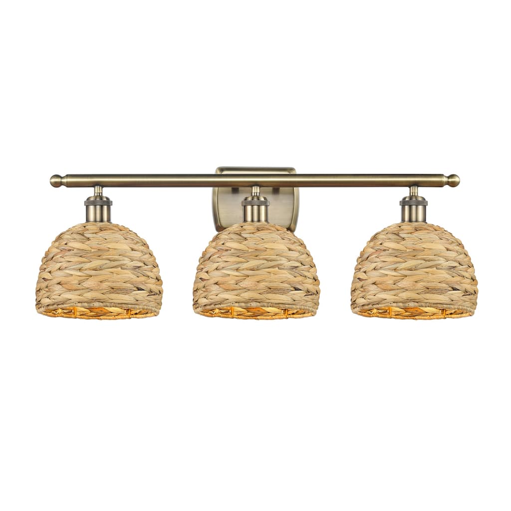 Innovations Lighting 516-3W-12-28 Woven Rattan Vanity Woven Rattan 3