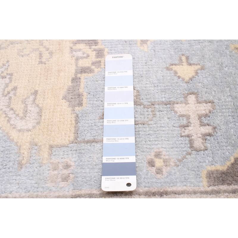 ECARPETGALLERY Hand-knotted Royal Oushak Light Blue Wool Rug - 6'3 x 9'3