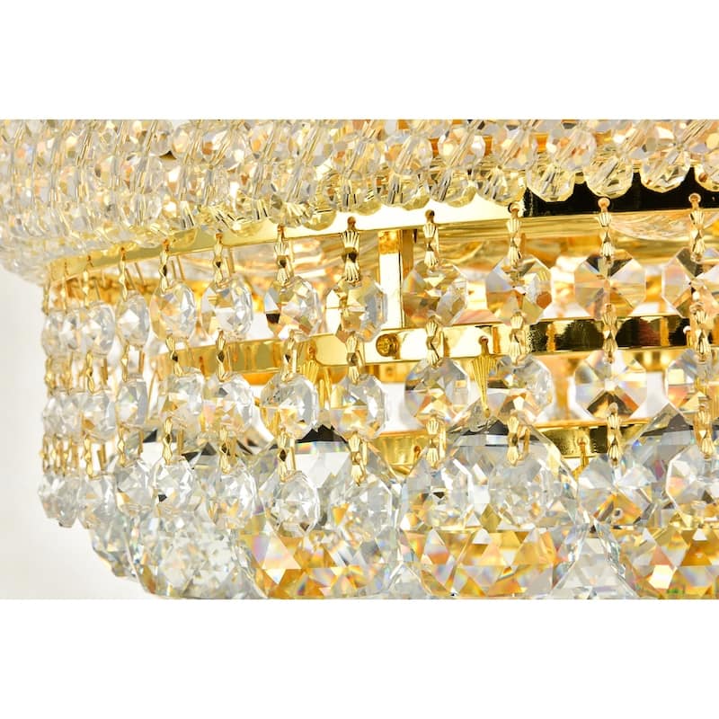 Somette Geneva 6-light Royal Cut Crystal and Gold Flush Mount