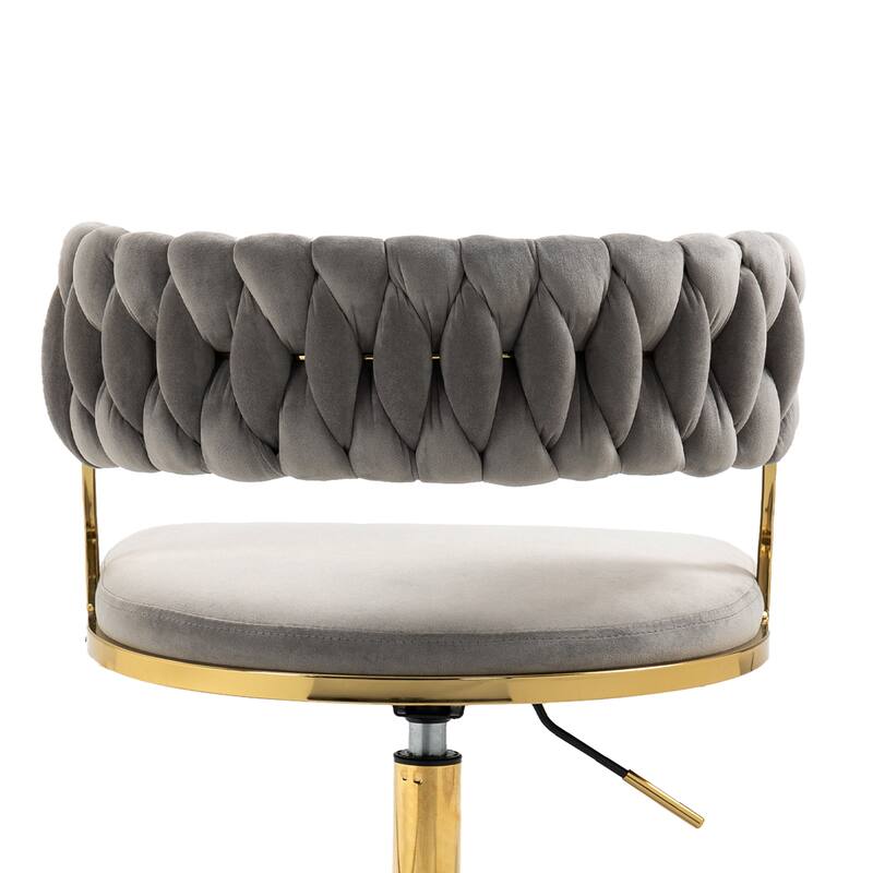 Velvet Home Desk Chair Office Swivel Chair with Wheels and Gold Base