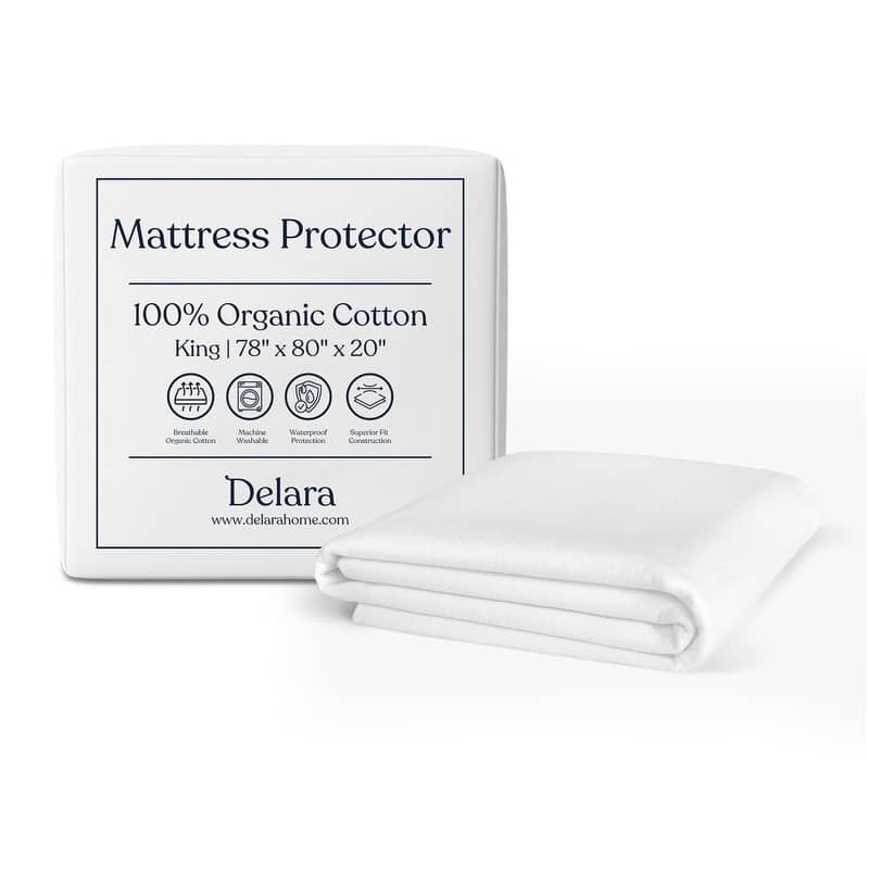 Delara 100% Organic Cotton Mattress Protector 300TC Cover