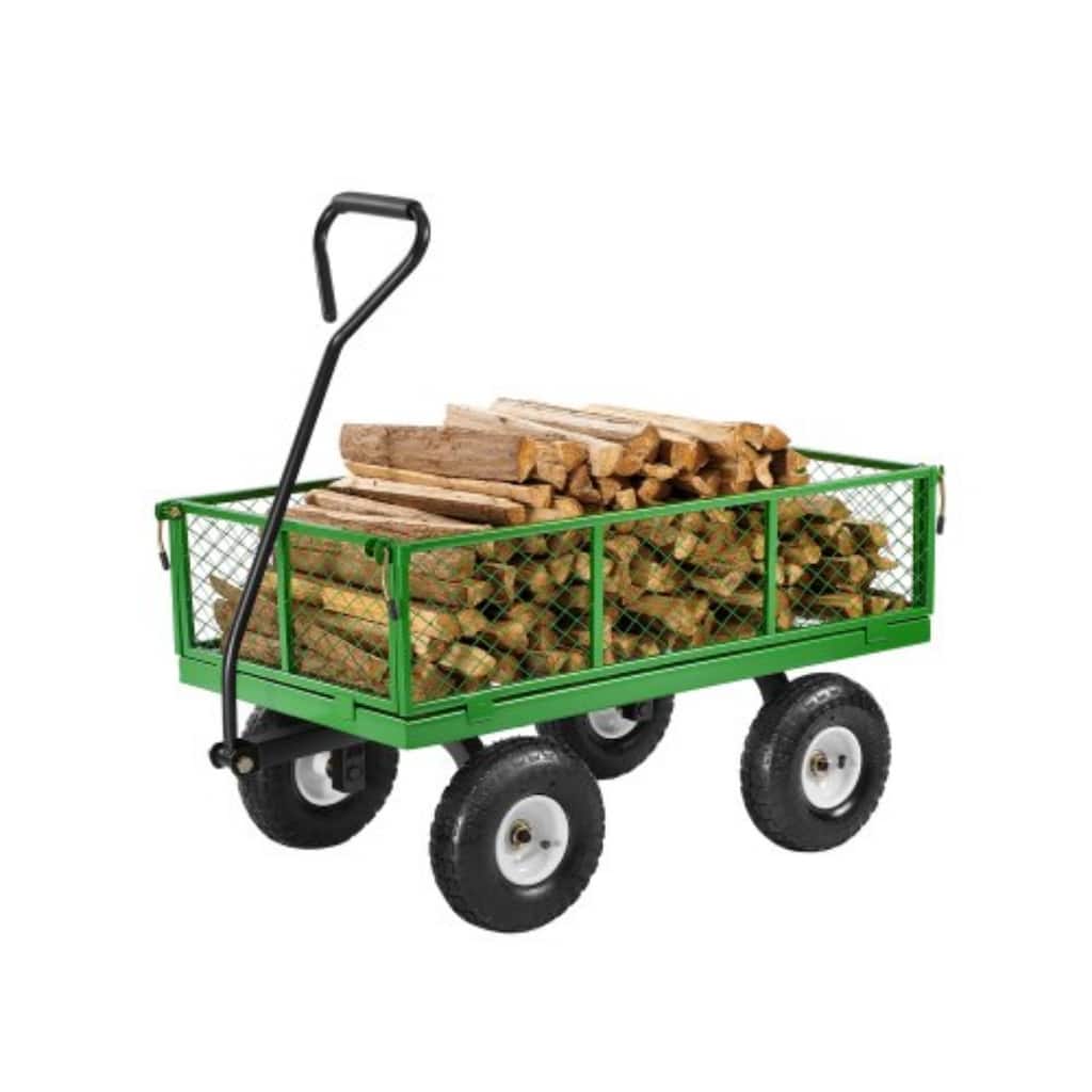 Heavy-Duty Steel Garden Cart, 900 lbs Capacity, 2-in-1 Design - 72.44 x 22.05 x 21.06 inches