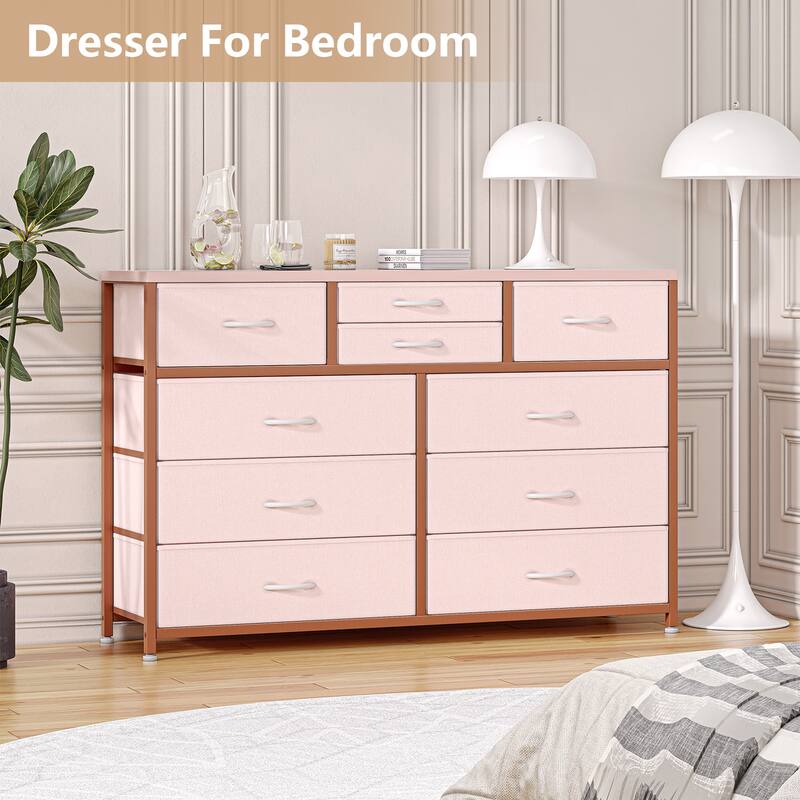 Modern Dresser TV Stand with 10 Drawers - n/a