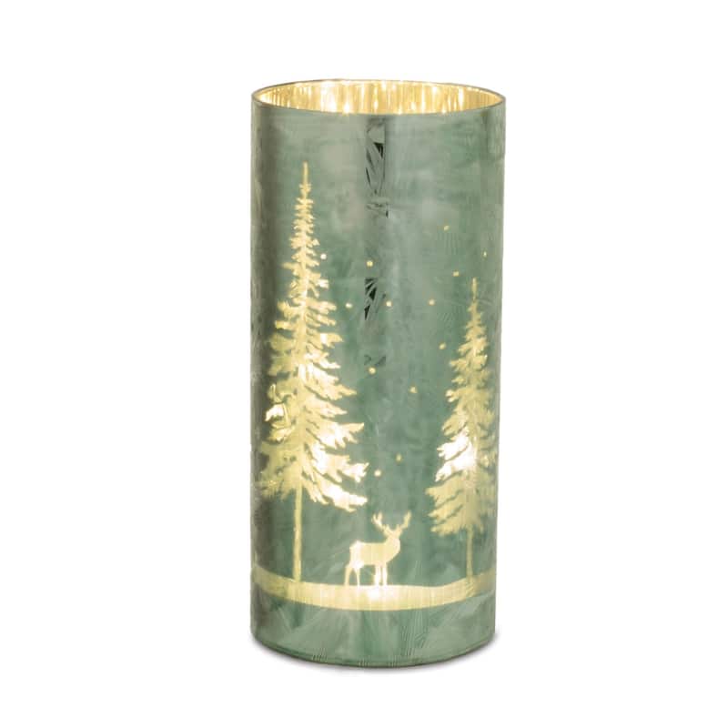 LED Lighted Pine Tree Luminary Christmas Decorations - 8.5" - Set of 3