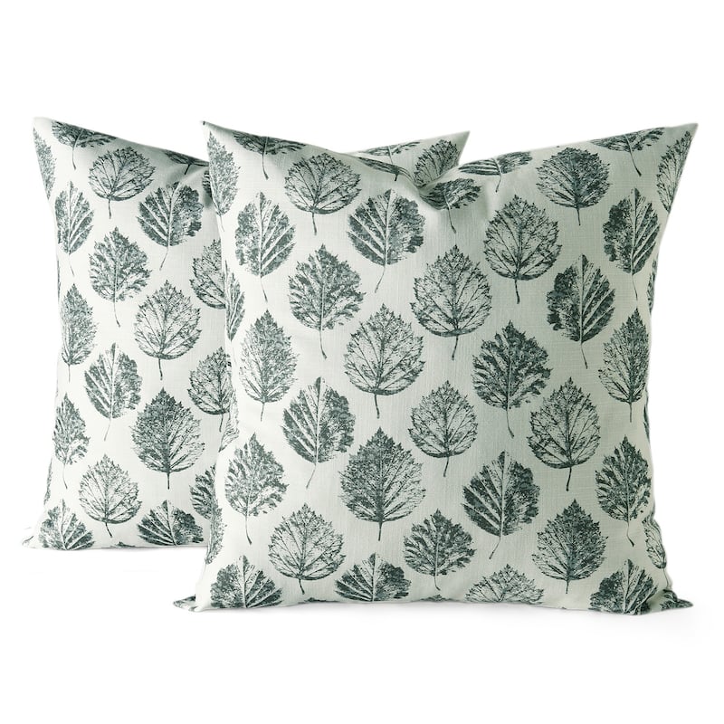 Exclusive Fabrics Printed Cotton Throw Pillow Covers 18 X 18 - Textured Decorative Pillow Covers (Set of 2)