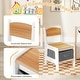 preview thumbnail 3 of 5, Kids' Table & Chairs 4-in-1 Wooden Activity Set w/2-Layer Bookshelf