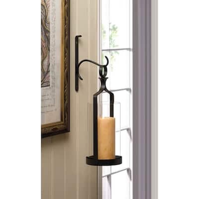 Single Hanging Hurricane Glass Candle Wall Sconce