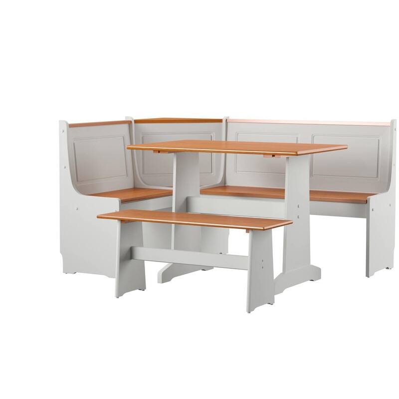 Linon Middlecreek Farmhouse Breakfast Nook Dining Set