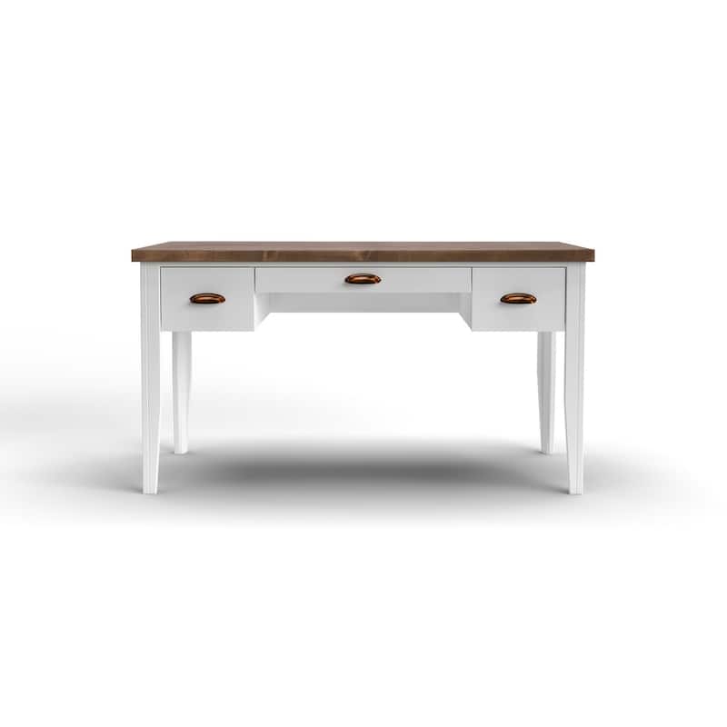 Bridgevine Home Modern Farmhouse 53 inch Writing Desk, No Assembly Required, Two-Tone Finish