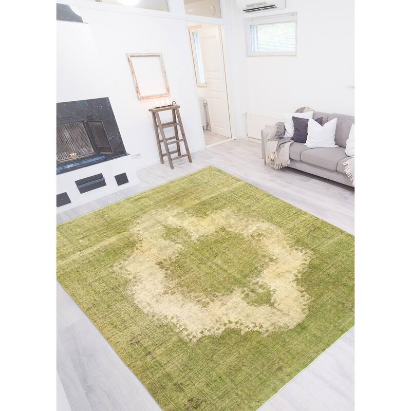 ECARPETGALLERY Hand-knotted Color Transition Lime Green Wool Rug - 10'1 x 12'1