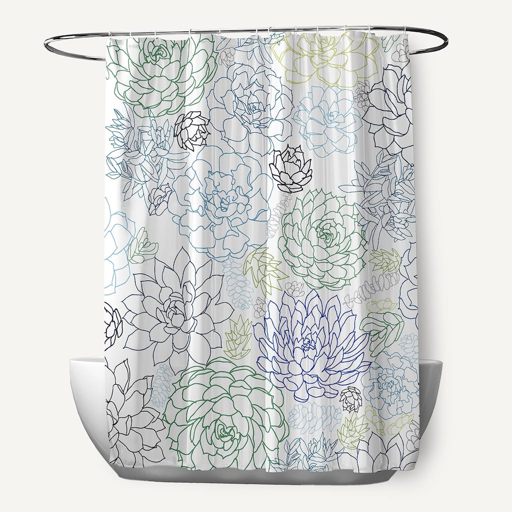 Opal Floral Print Shower Curtain