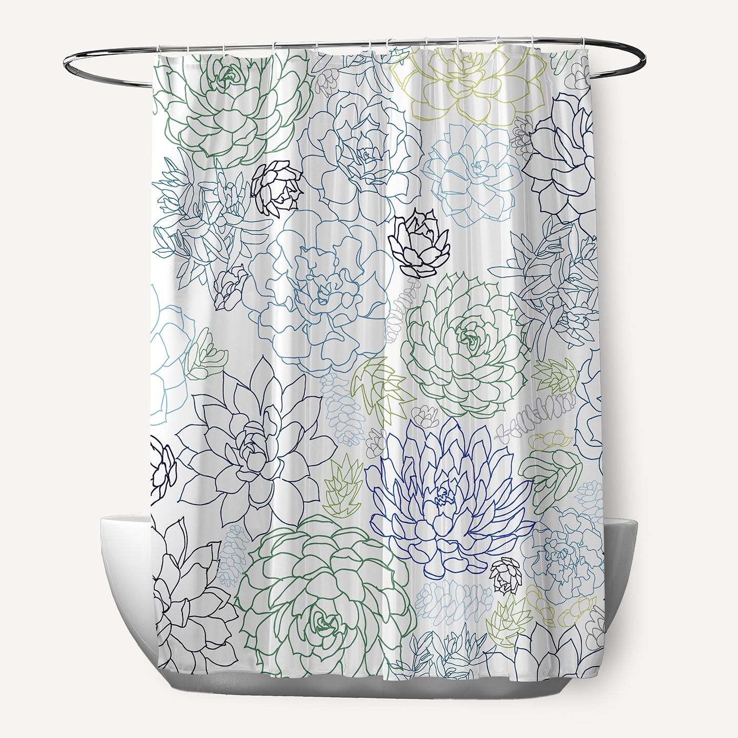 Opal Floral Print Shower Curtain
