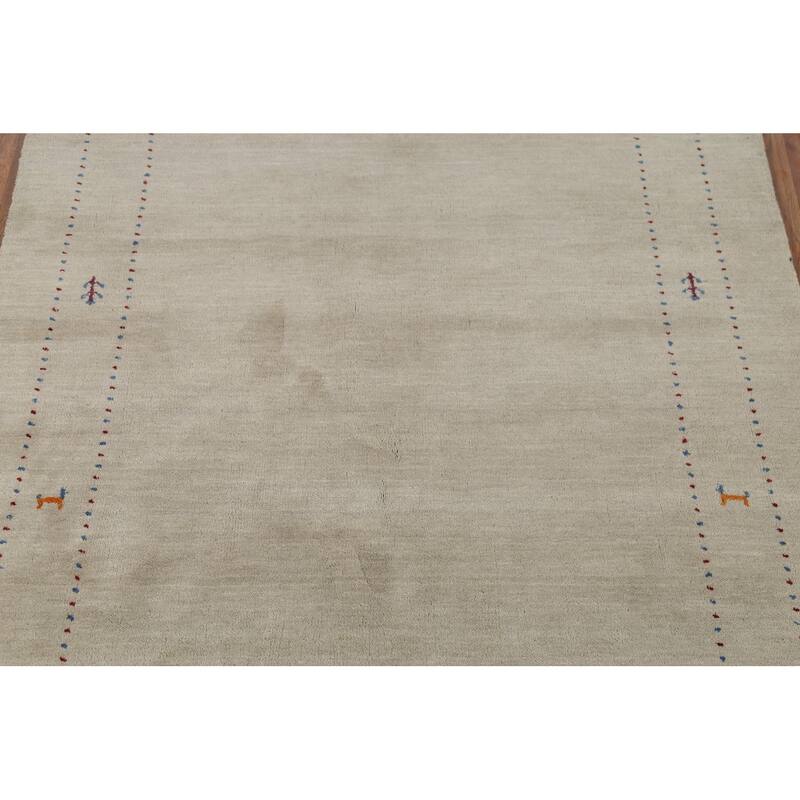 Tribal Gabbeh Oriental Area Rug Handmade Wool Carpet - 5'2"x 7'10"