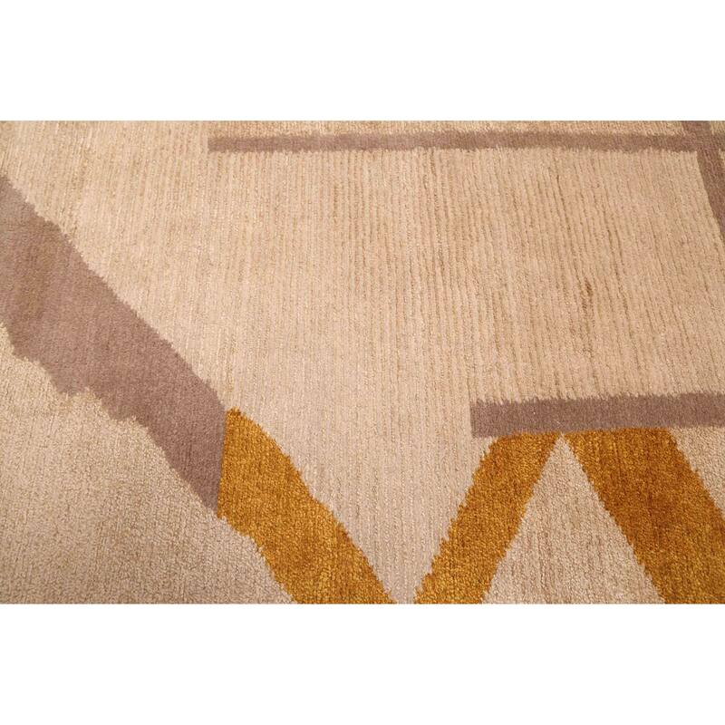 ECARPETGALLERY Hand-knotted Opulence Beige Silk, Wool Rug - 8'0 x 9'10