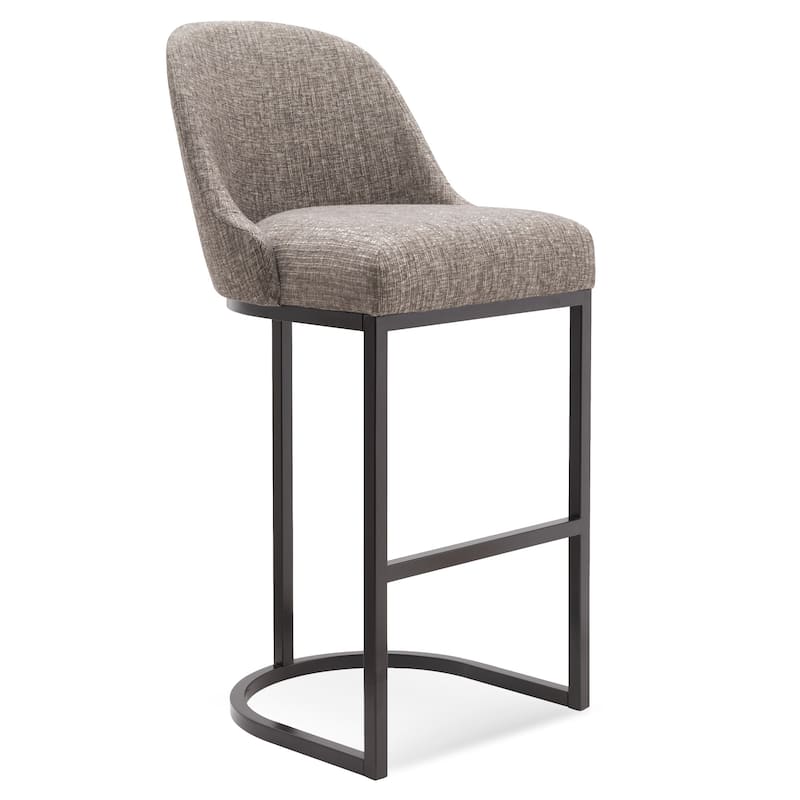 Leick Home 10133ES/GL Barrelback Bar Stool with Metal Base Set of 2