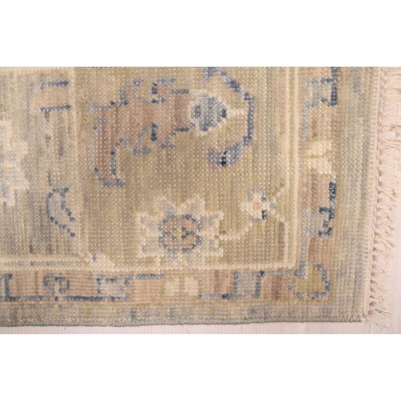 ECARPETGALLERY Hand-knotted Modern Oushak Light Green, Sage Wool Rug - 8'0 x 10'3