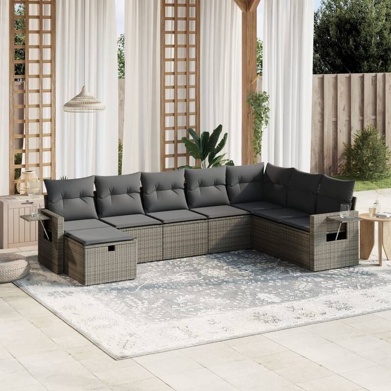 vidaXL Garden Sofa Set - Grey Large  - form1