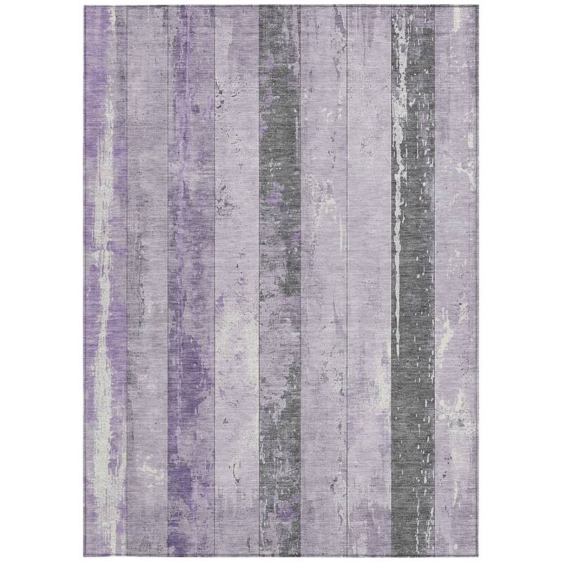 HomeRoots Striped Transitional Rectangle Outdoor Rug