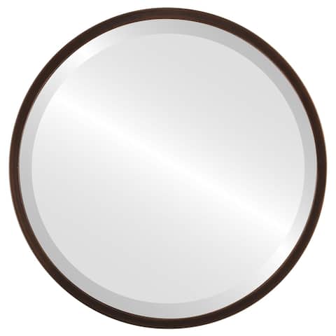 London Framed Round Mirror - Rubbed Bronze - Rubbed Bronze