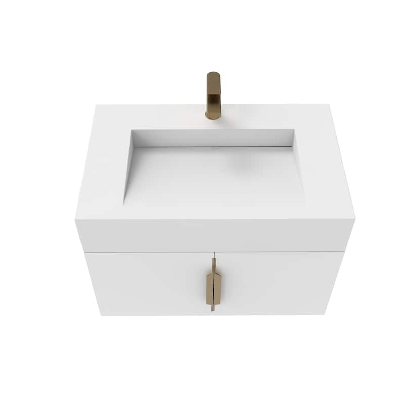 Nile 30-Inch Wall Mounted Bathroom Vanity Set w/ White Top