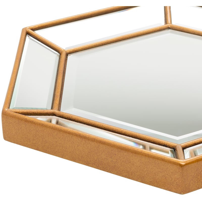 Zwingle Hexagonal Copper Mirror - 20"H x 20"W