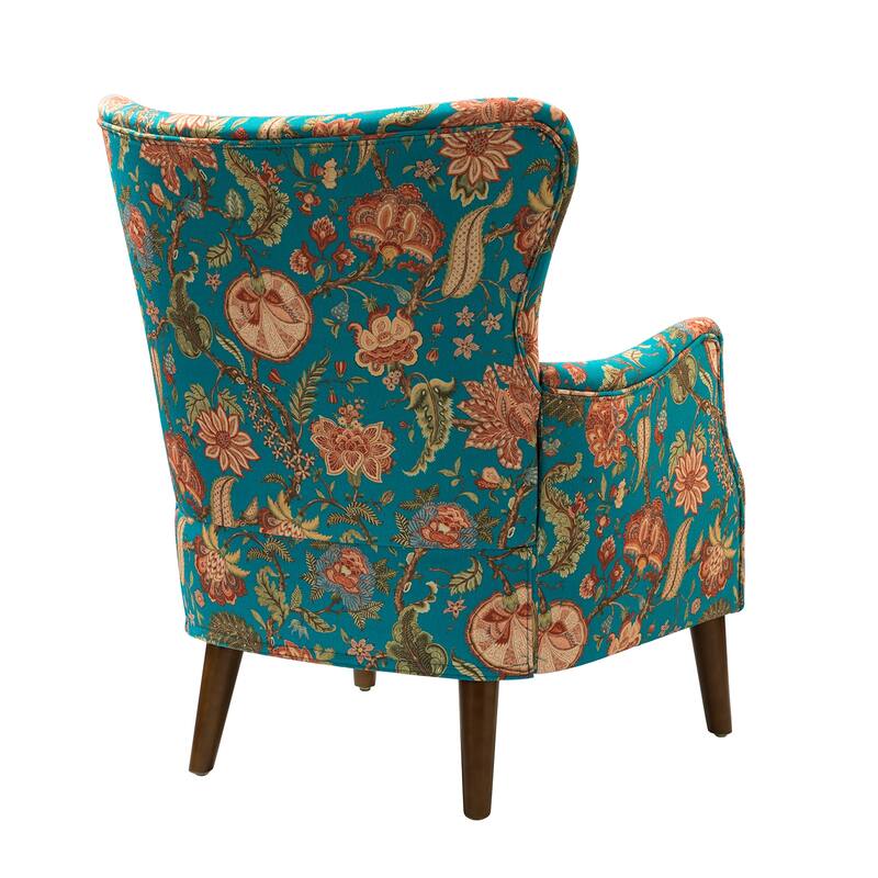 Nikolaus Armchair with Floral Fabric Pattern Set of 2 by HULALA HOME