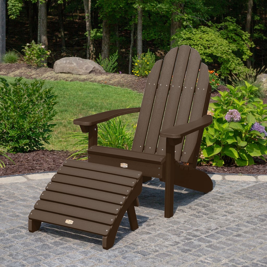 HIGHWOOOD Essential Adirondack Chair with Folding Ottoman