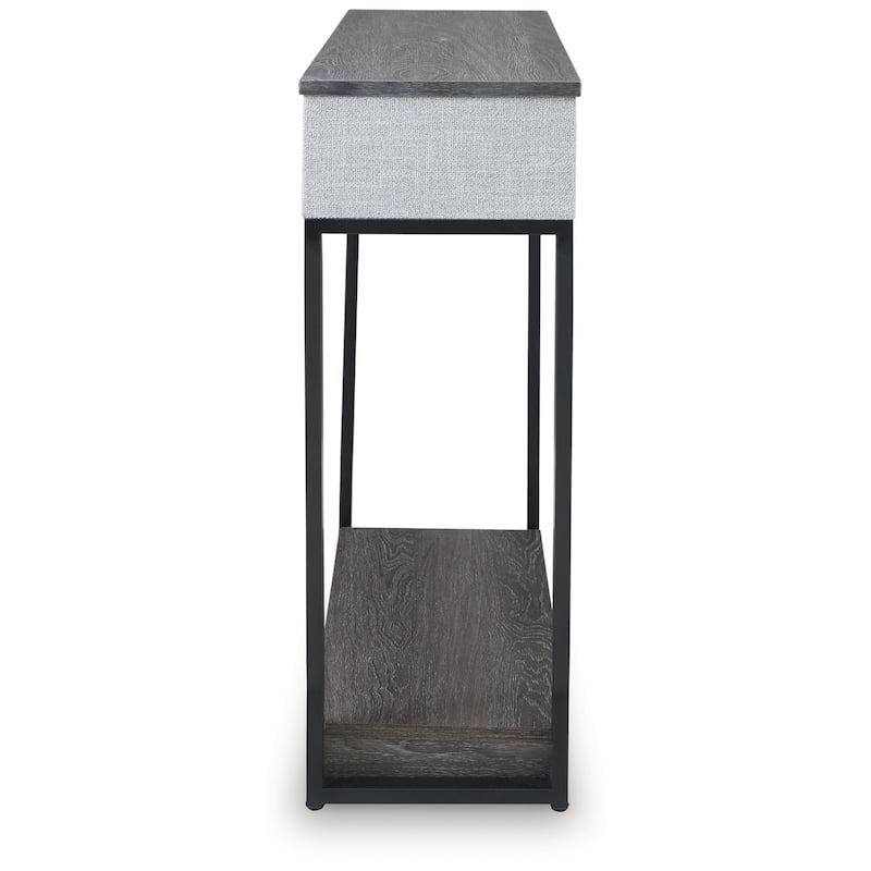 36 Inch Seme Console Table, Wireless Charging, Built in Speakers, Gray