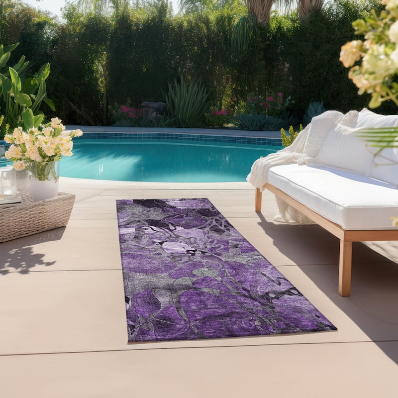 Malu Artistic Abstract Weather Resistant Timeless Fusion Outdoor Rug