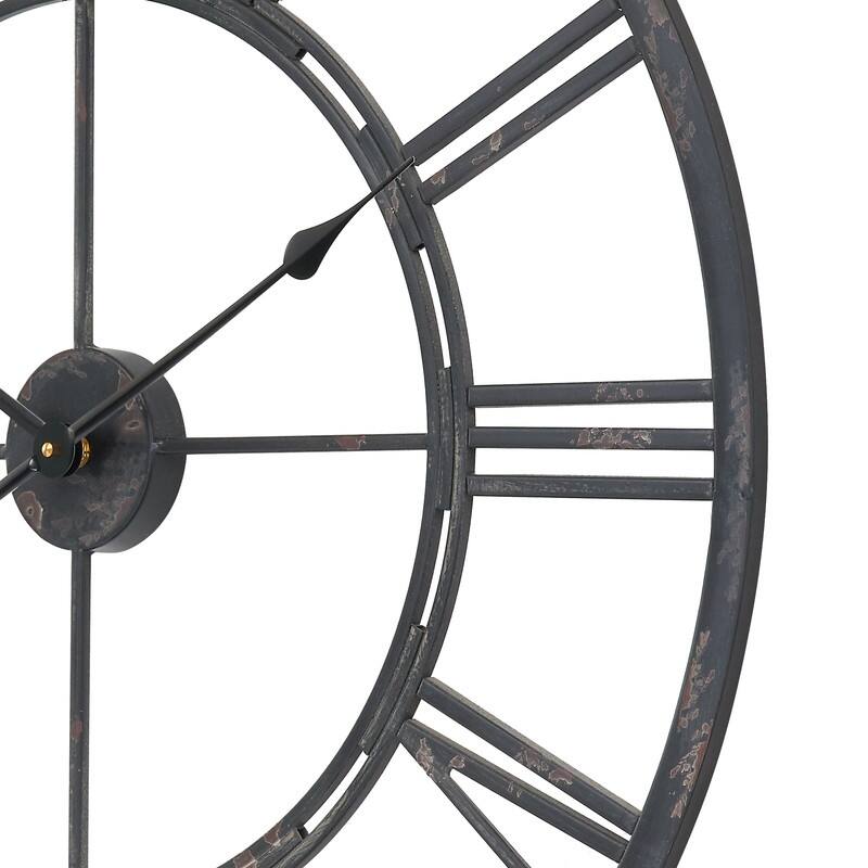 UTOPIA ALLEY Oversized Roman Round Wall Clock, Large Wall Clock, Big Clocks for Living Room Decor, 27 inch Diameter