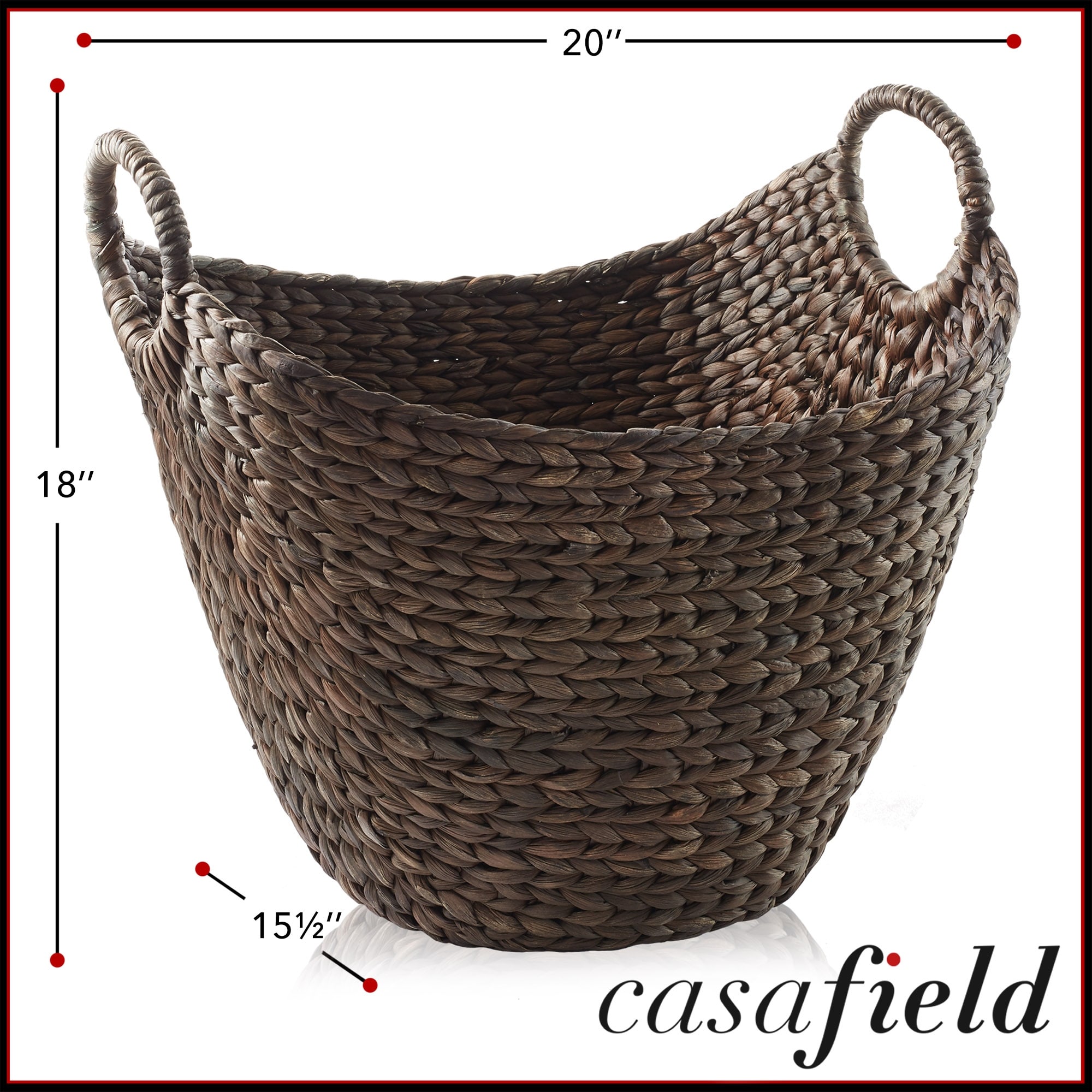 Large Water Hyacinth Boat Basket for Laundry Espresso - Brown