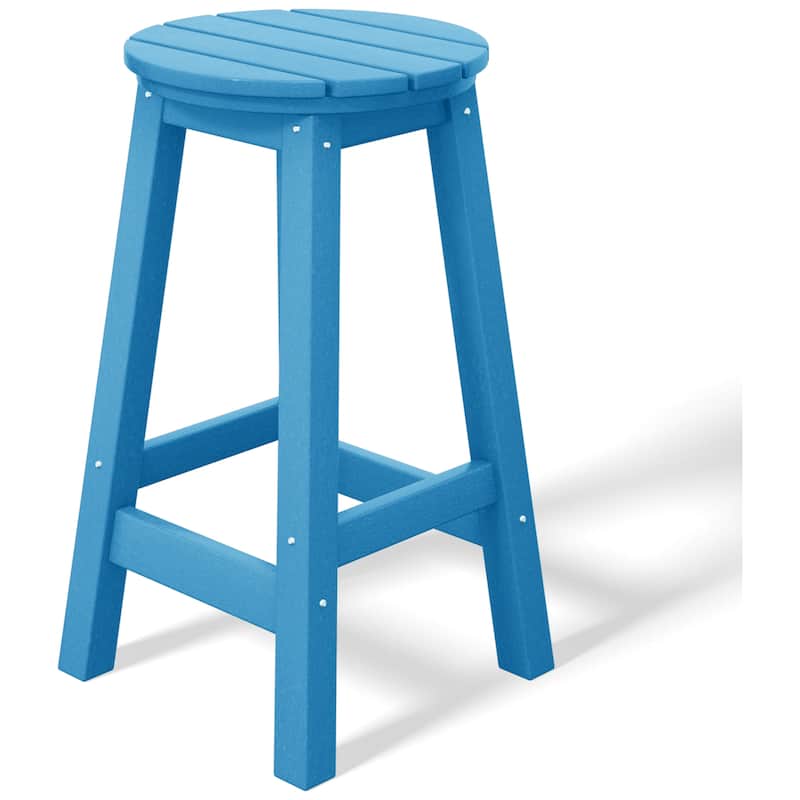 Polytrends Laguna Hdpe All Weather Outdoor Patio 24" Round Counter Stool (Set Of 3)