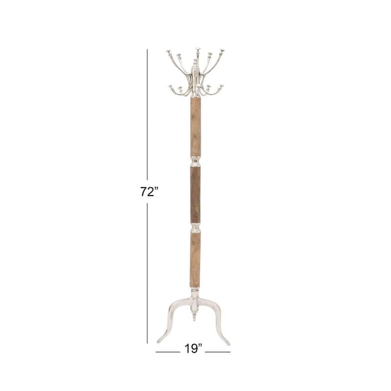 Silver or Gold Aluminum Traditional Coat Rack