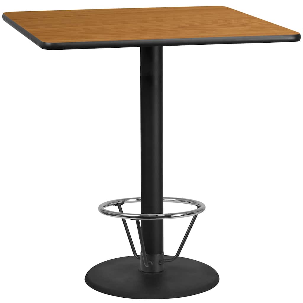 42'' Square Laminate Table Top with 24'' Round Bar Height Table Base