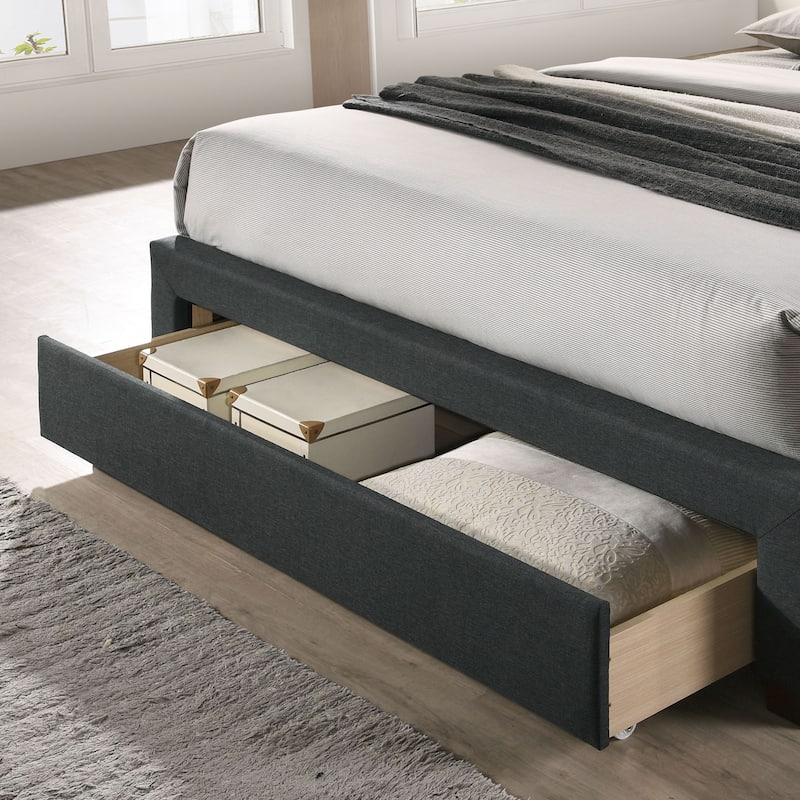 Furniture of America Malaer Modern Tufted 1-drawer Platform Bed