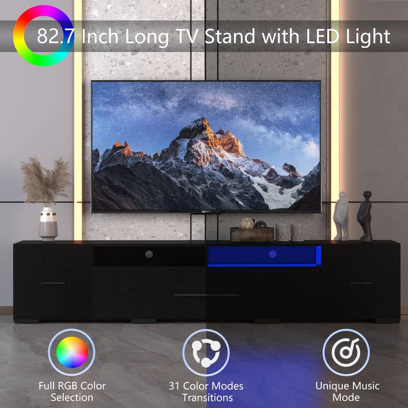 Best 80 Inch Tv For Gaming 80-inch TV Console with Extensive Storage, Remote & APP-Controlled RGB