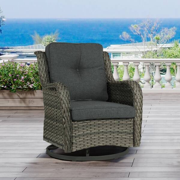 Outside Swivel Rattan Rocker Outdoor Rattan Swivel Gliders Rocking Chair - Bed Bath & Beyond - 40125782
