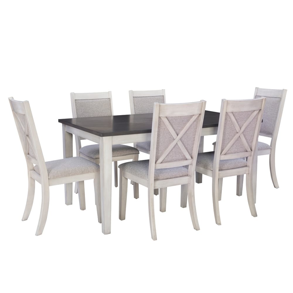 McKee 7-piece White Farmhouse Dining Set
