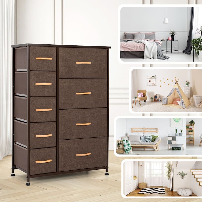 Pellebant Fabric Vertical Dresser Storage Tower with 9 Drawers