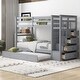 preview thumbnail 1 of 16, Multifunctional Design Wood Bunk Bed with Storage Drawers, Solid Construction, Safety Guaranteed, Grey Grey