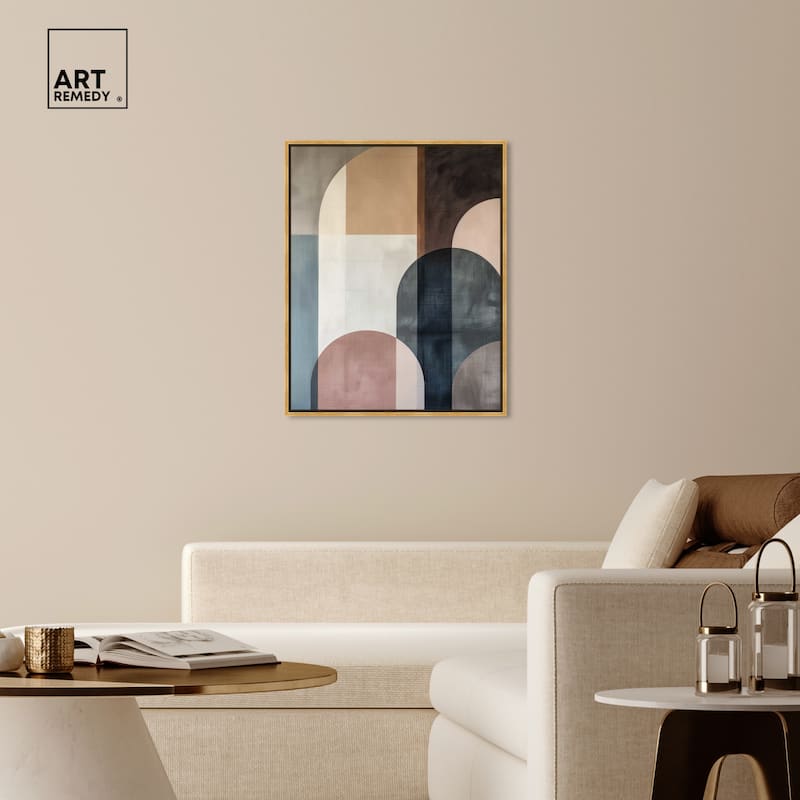 Art Remedy Lost In Transformation Framed Abstract Shapes 1 Piece Canvas Wall Art
