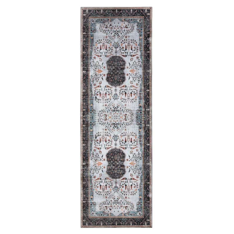 Superior Sparrow Medallion Machine Washable Indoor Area Rug or Runner