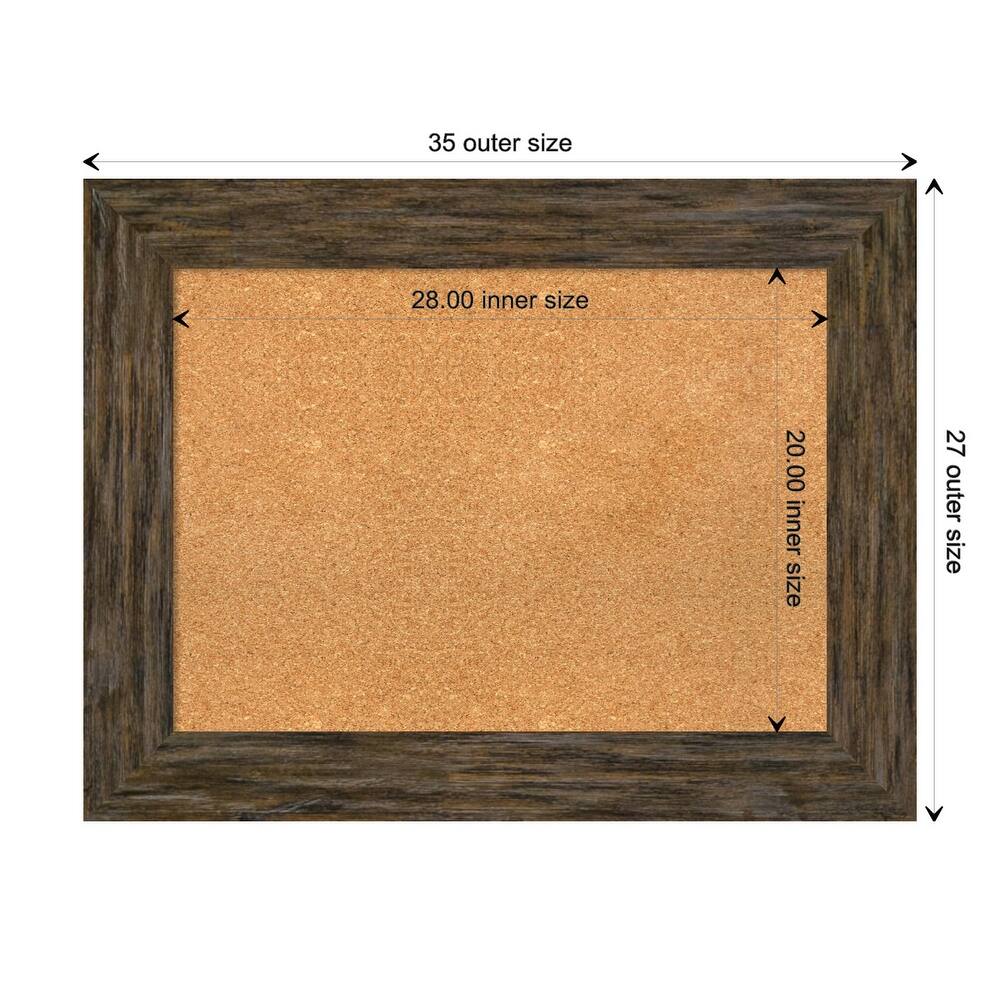 Fencepost Wood Framed Natural Corkboard Bulletin Board