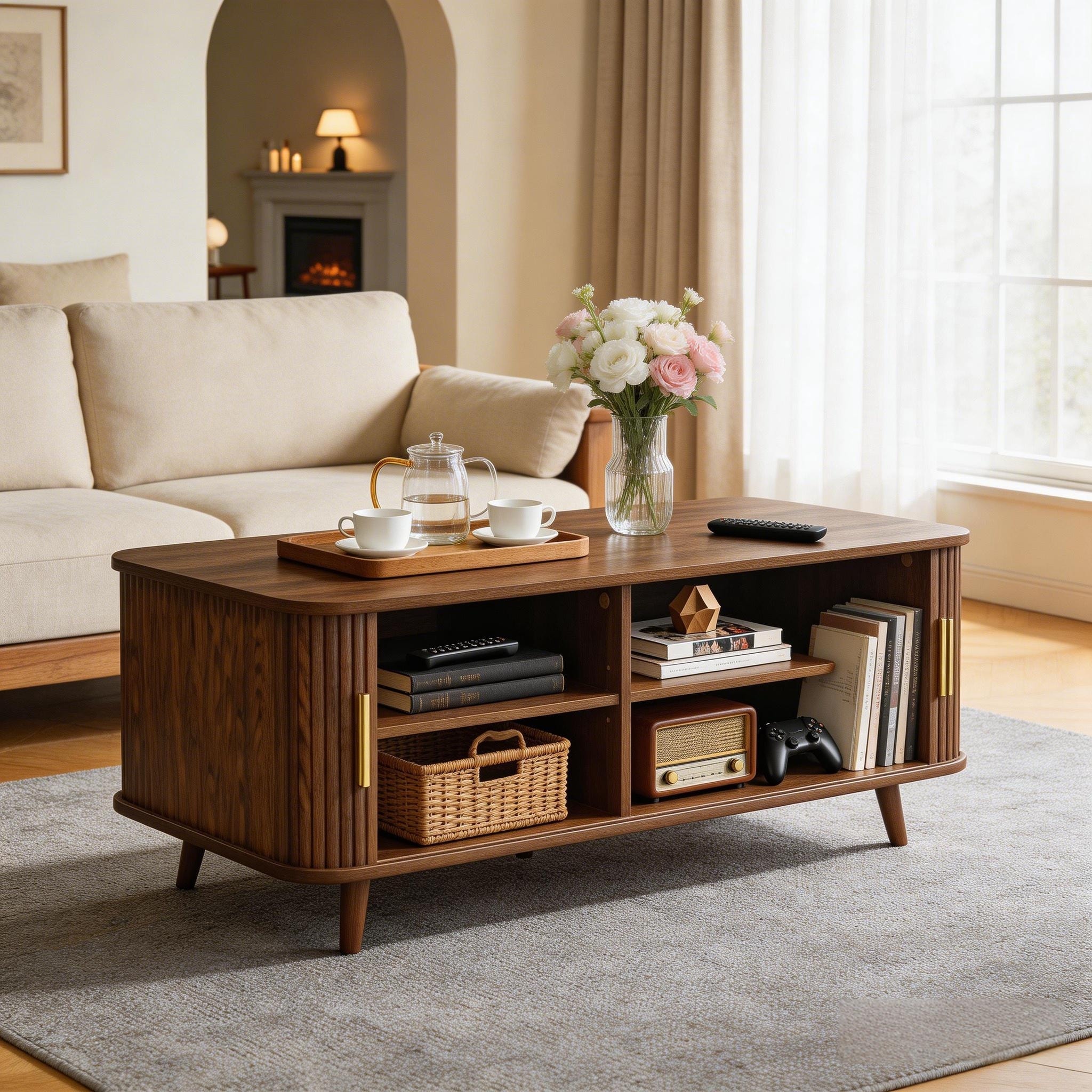 Christopher Knight Home - Nova Sliding Door Storage Coffee Table