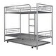 preview thumbnail 7 of 54, Full Size Loft Bed with Built-in L-Shaped Desk and Storage Shelves