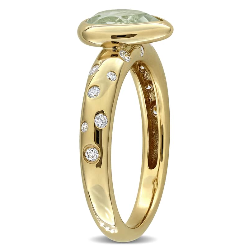 Miadora Gemstone and 1/4ct TDW Diamond Ring in 10k Yellow Gold