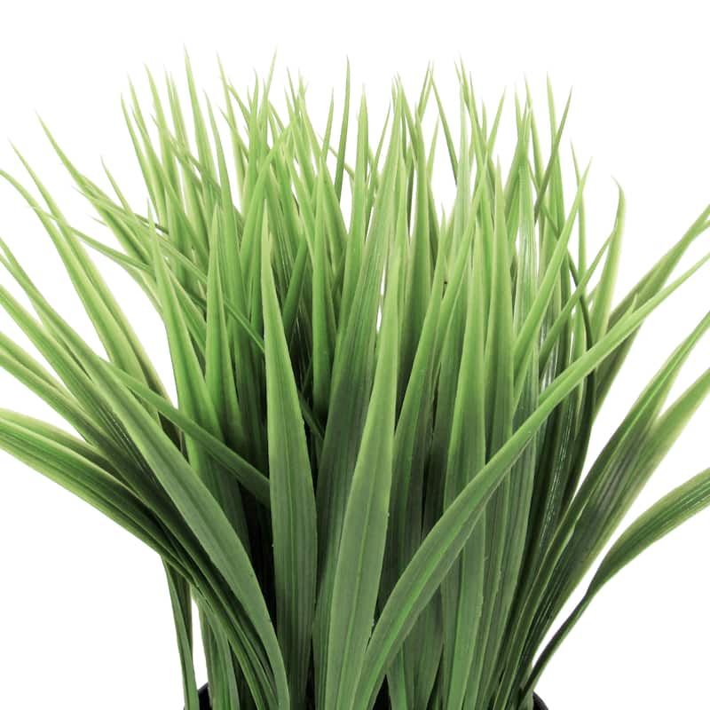 Set of 2 Artificial Wheat Grass Plant in Black Pot 10in - Green