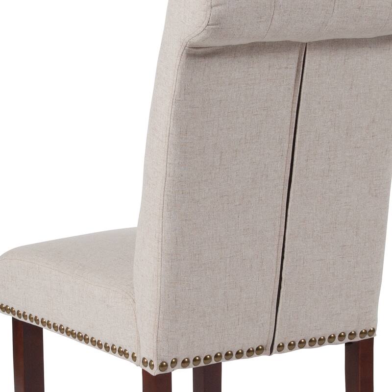 Parsons Rolled Back Accent Nail Trim Chairs (Set of 2) - 18.5"W x 27.5"D x 39.75"H
